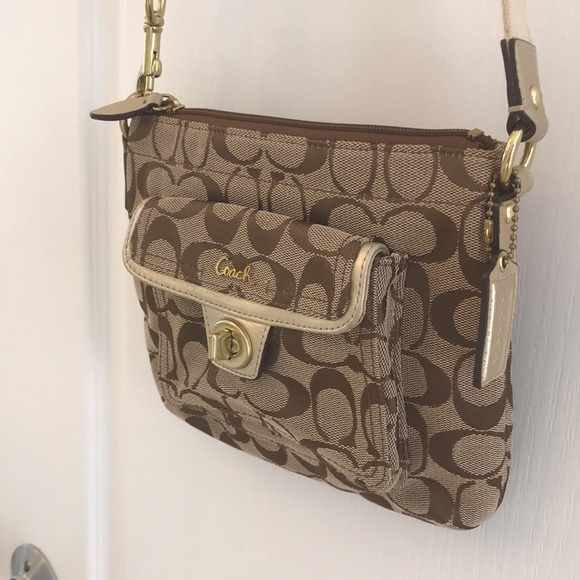 Coach Brown / Tan Signature Crossbody Bag - Picture 5 of 13